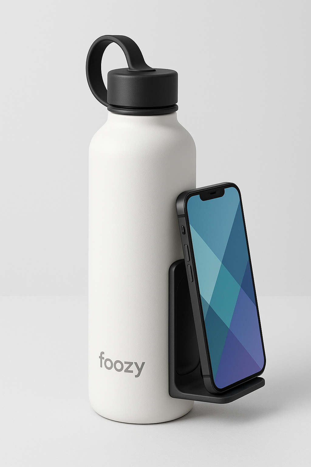 Foozy® Bottle with Integrated Phone Holder